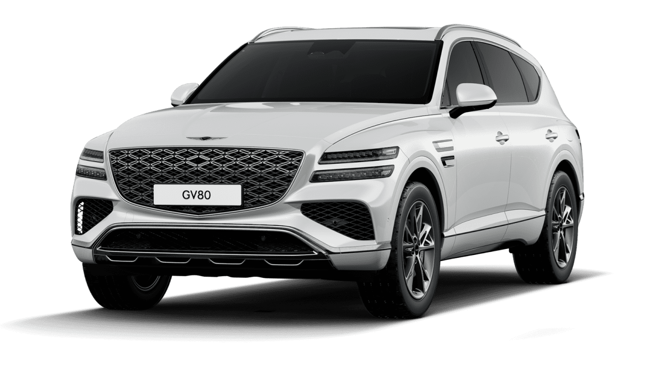 흰색 제네시스 GV80 차량